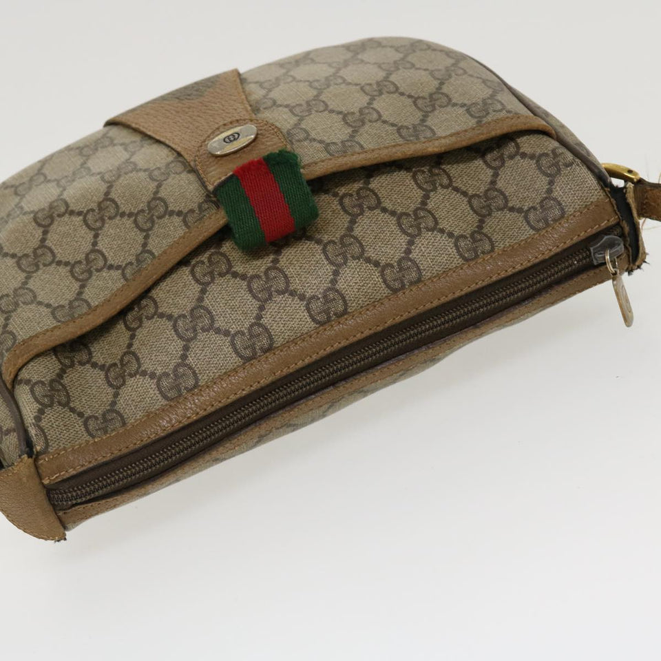 Gucci GG Canvas Web Sherry Line Shoulder Bag Beige Red Green 8902032 th3418