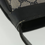 Gucci GG Canvas Shoulder Bag PVC Leather Gray Navy th3458