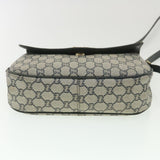 Gucci GG Plus Canvas Shoulder Bag PVC Leather Gray Navy th3486