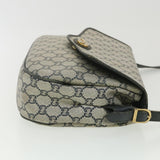 Gucci GG Plus Canvas Shoulder Bag PVC Leather Gray Navy th3486