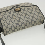 Gucci GG Plus Canvas Shoulder Bag PVC Leather Gray Navy th3486