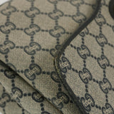 Gucci GG Plus Canvas Shoulder Bag PVC Leather Gray Navy th3486
