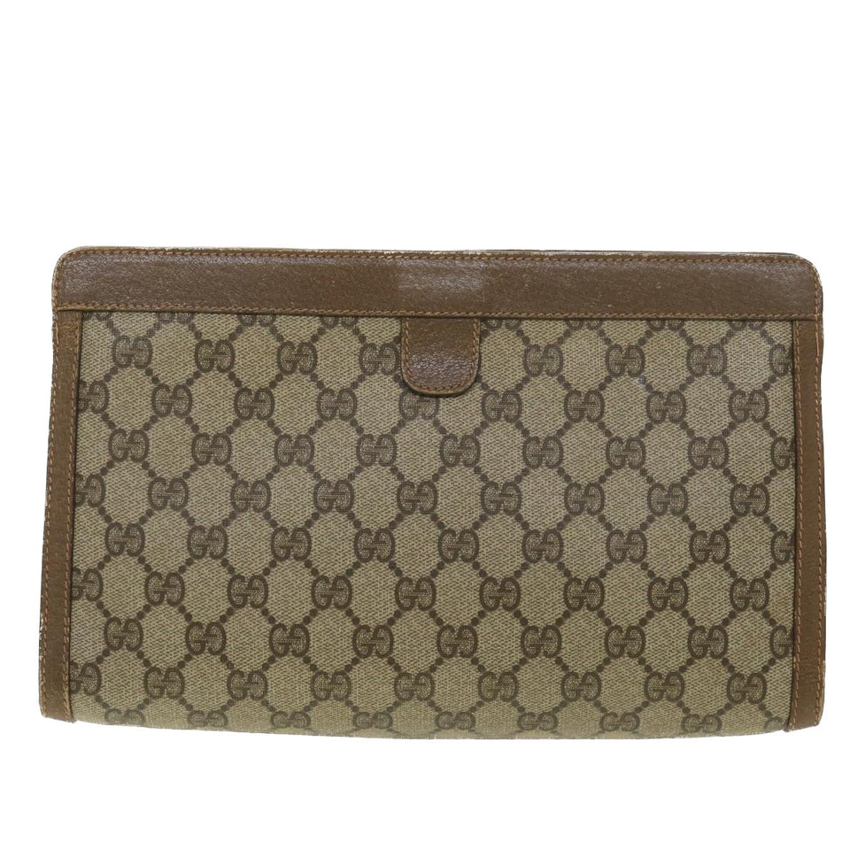 Gucci GG Canvas Web Sherry Line Clutch Bag Beige Red Green 89 01 033 th3487