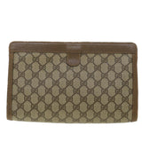 Gucci GG Canvas Web Sherry Line Clutch Bag Beige Red Green 89 01 033 th3487