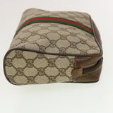 Gucci GG Canvas Web Sherry Line Clutch Bag PVC Leather Beige Red Green th3665