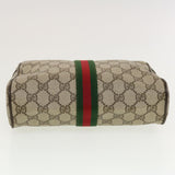 Gucci GG Canvas Web Sherry Line Clutch Bag PVC Leather Beige Red Green th3665