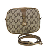 Gucci GG Plus Canvas Shoulder Bag PVC Leather Beige th3682