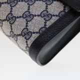 Gucci GG Canvas Sherry Line Clutch Bag PVC Leather Gray Red Navy th3692