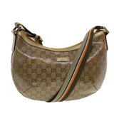 Gucci GG Crystal Sherry Line Shoulder Bag Gold Brown Orange 181092 th3701