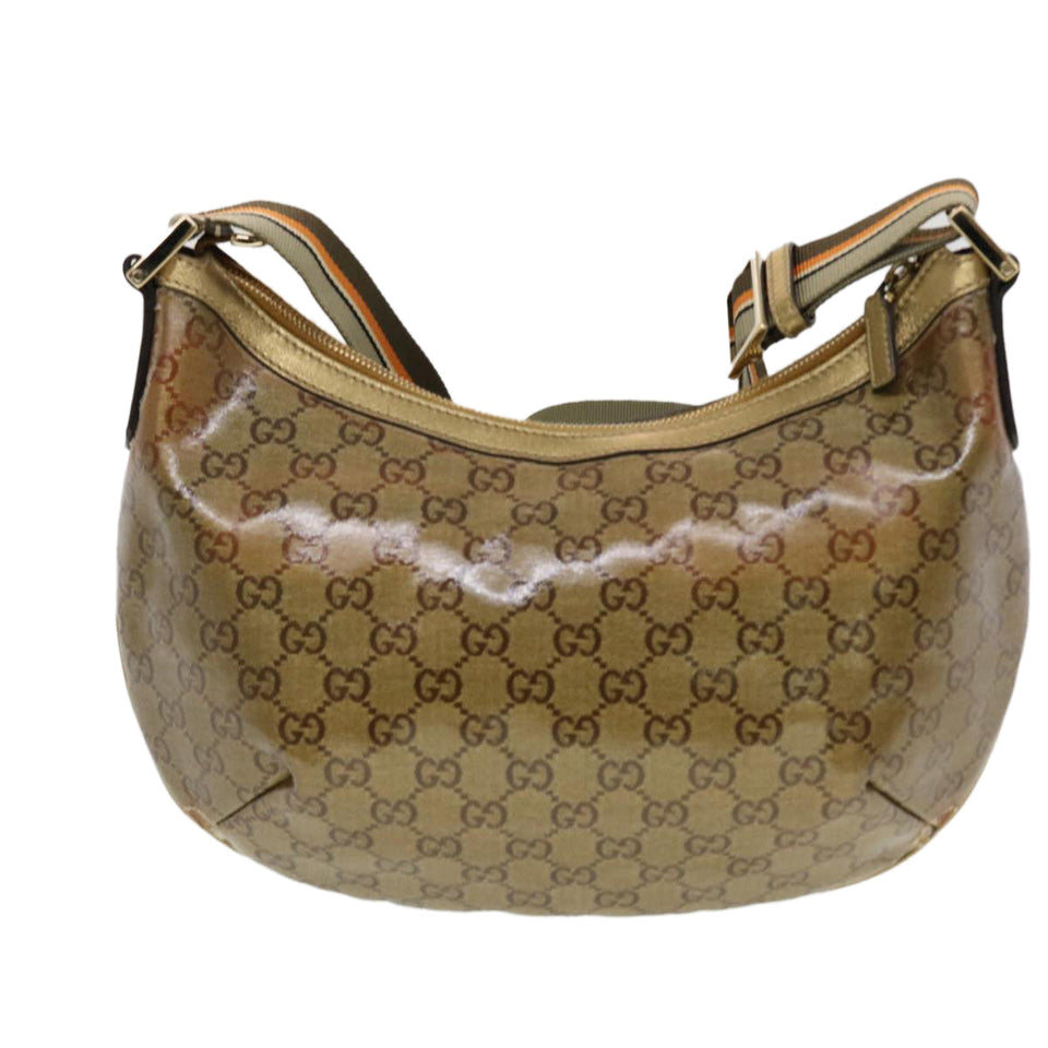 Gucci GG Crystal Sherry Line Shoulder Bag Gold Brown Orange 181092 th3701