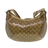 Gucci GG Crystal Sherry Line Shoulder Bag Gold Brown Orange 181092 th3701