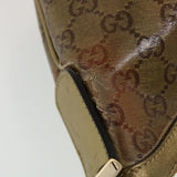 Gucci GG Crystal Sherry Line Shoulder Bag Gold Brown Orange 181092 th3701