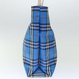 Luxury Burberry Nova Check Tote Bag Nylon Blue Auth th4791