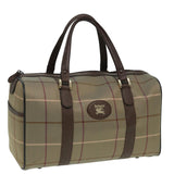 Luxury BurberrySs Nova Check Boston Bag Canvas Brown Auth th5134