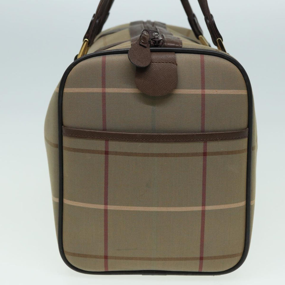 Luxury BurberrySs Nova Check Boston Bag Canvas Brown Auth th5134