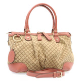 Gucci Diamante Sukey Hand Bag 2Way Brown Pink am1578s