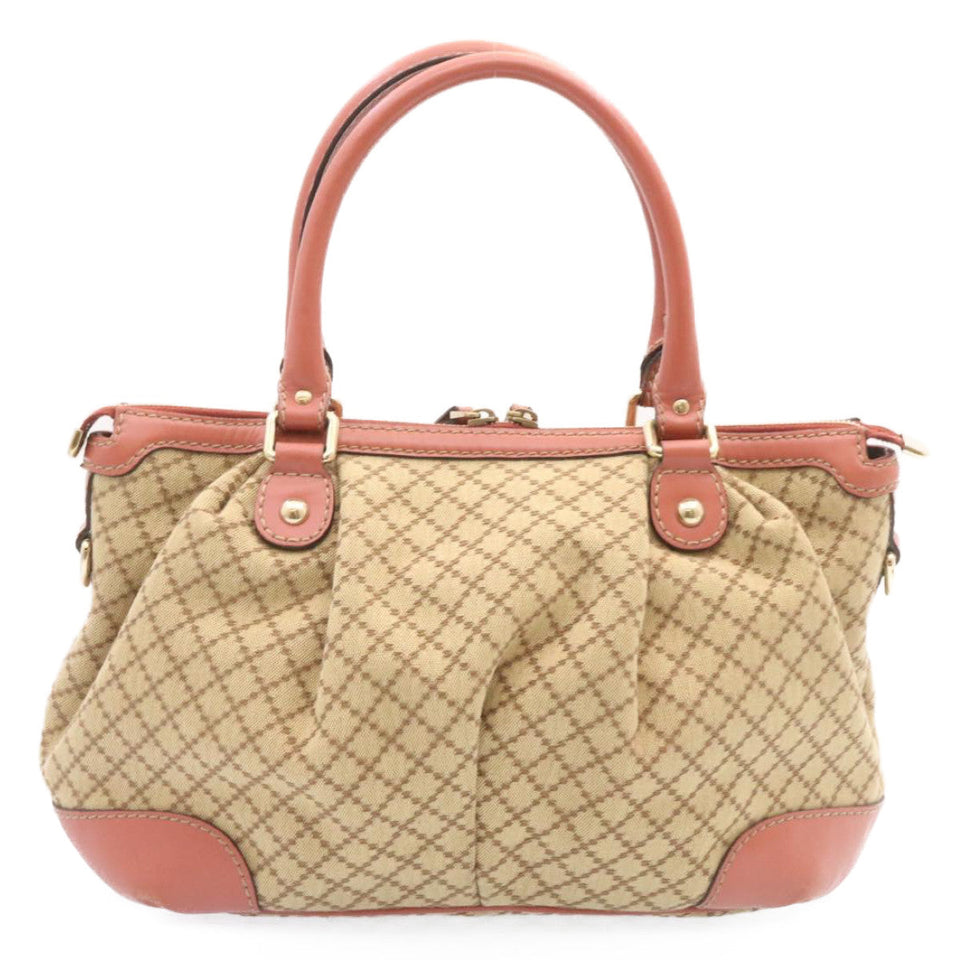 Gucci Diamante Sukey Hand Bag 2Way Brown Pink am1578s