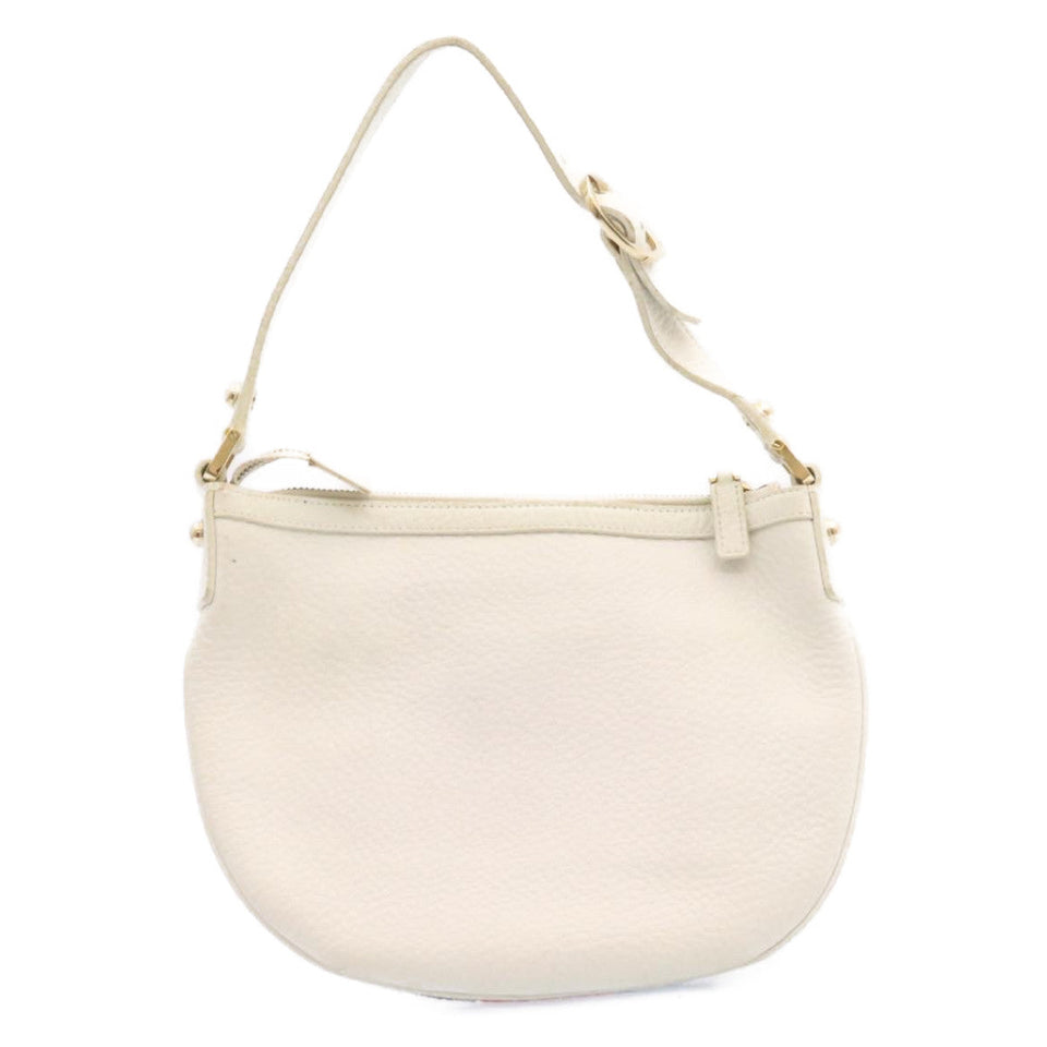 Gucci Sherry Line Hand Bag Leather White am1337s