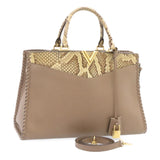Louis Vuitton Very Zip Tote Hand Bag Leather Snake Skin LV 24504A