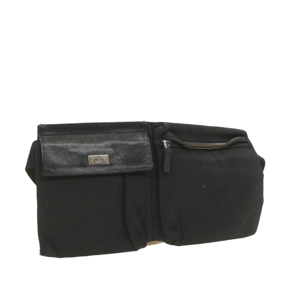Gucci Waist Bag Pouch Nylon Black rd1401
