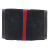 Gucci Sherry Line Clutch Bag Suede Navy Red am1160s
