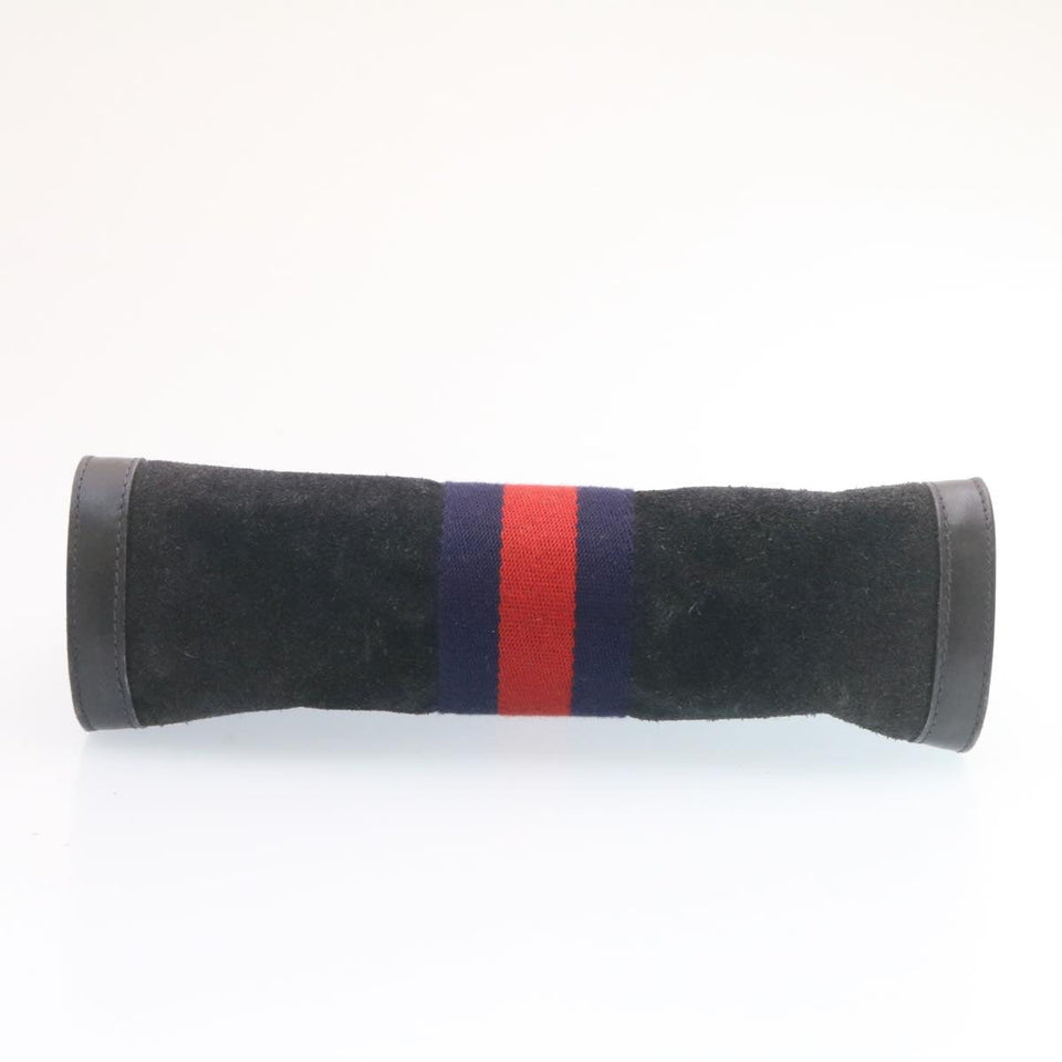 Gucci Sherry Line Clutch Bag Suede Navy Red am1160s
