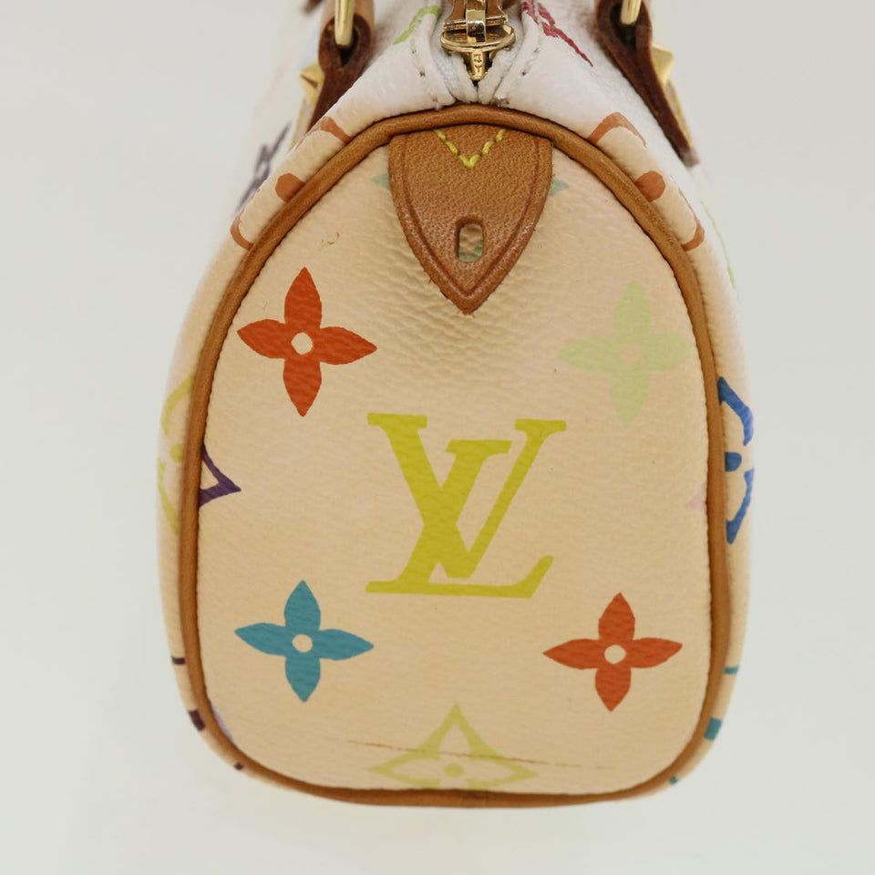 Louis Vuitton Monogram Multicolor Mini Hand Bag White Auth am1710g