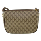 Gucci Web Sherry Line GG Canvas Shoulder Bag PVC Leather Beige Green ep425