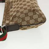 Gucci GG Canvas Web Sherry Line Shoulder Bag Beige Green Red 189749 ti1038