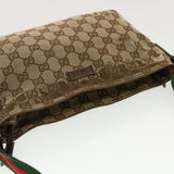 Gucci GG Canvas Web Sherry Line Shoulder Bag Beige Green Red 189749 ti1038
