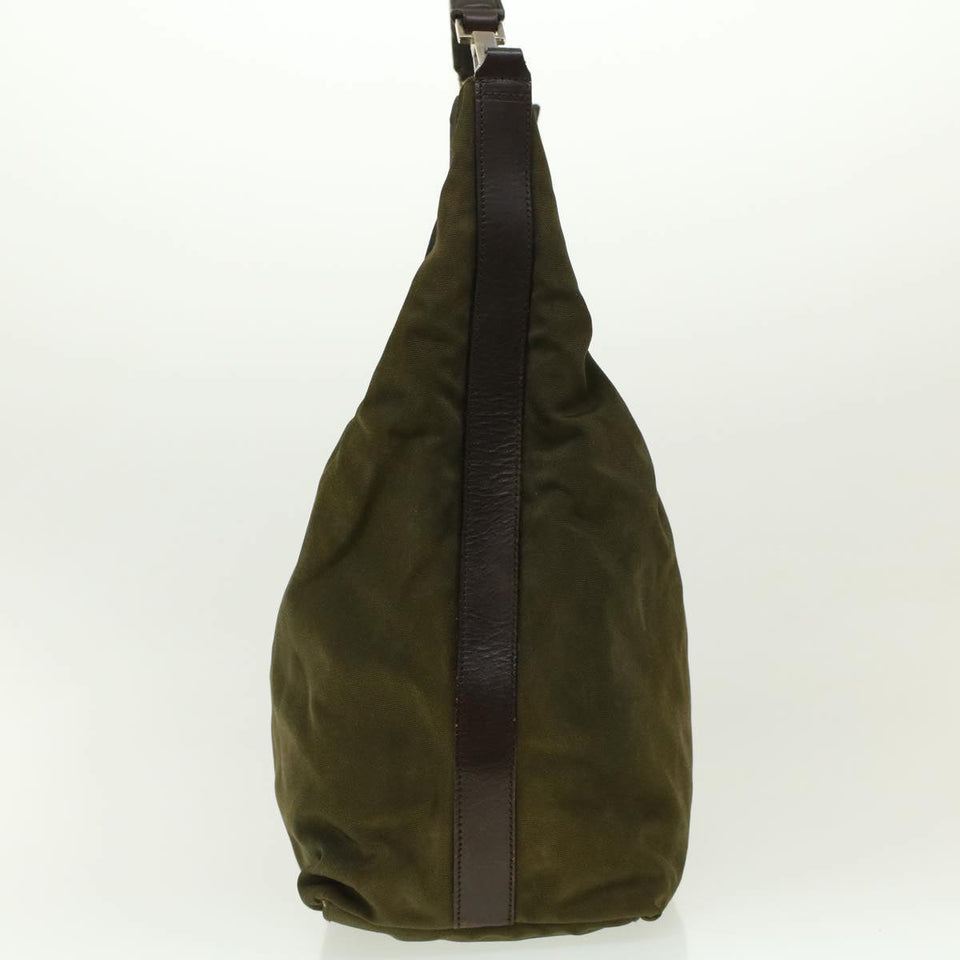 Gucci Shoulder Bag Canvas Khaki ti1043