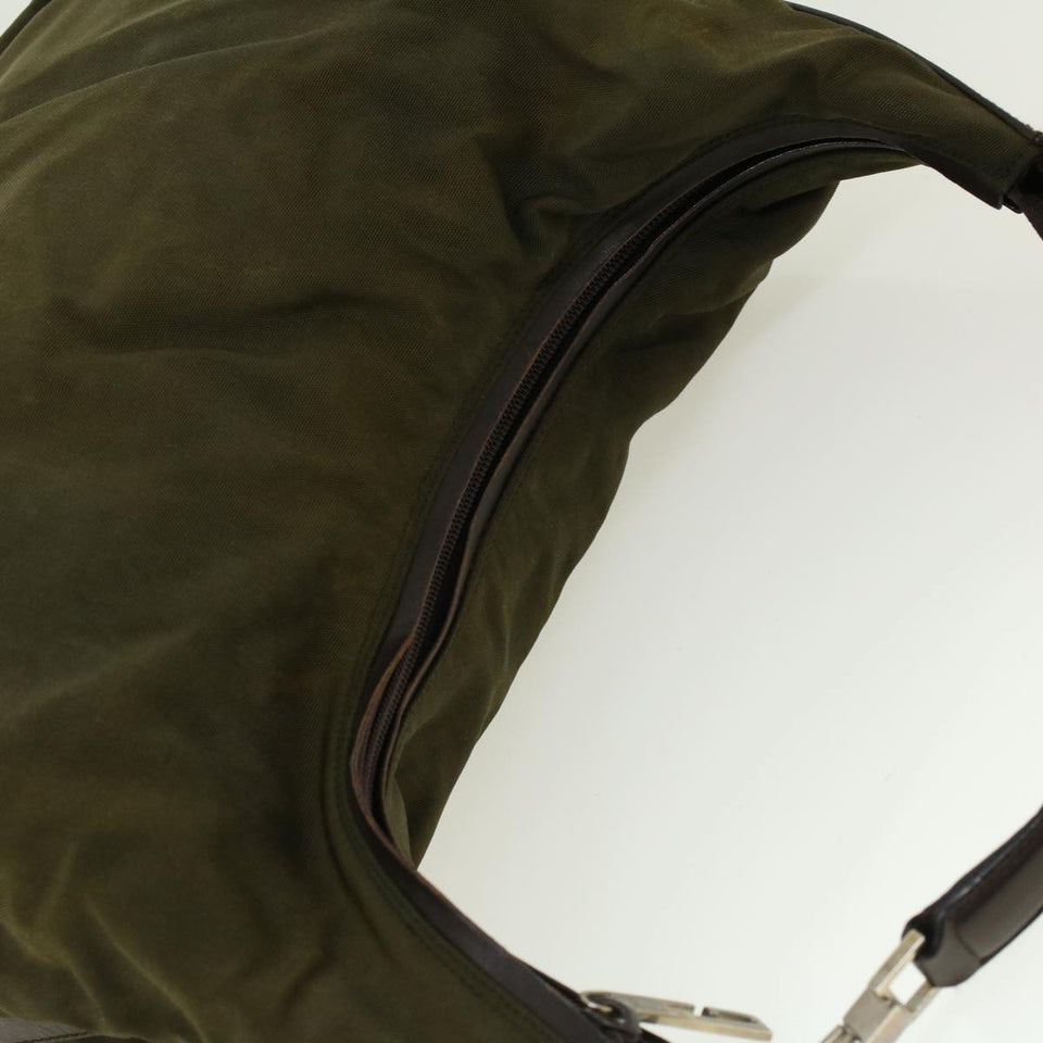 Gucci Shoulder Bag Canvas Khaki ti1043
