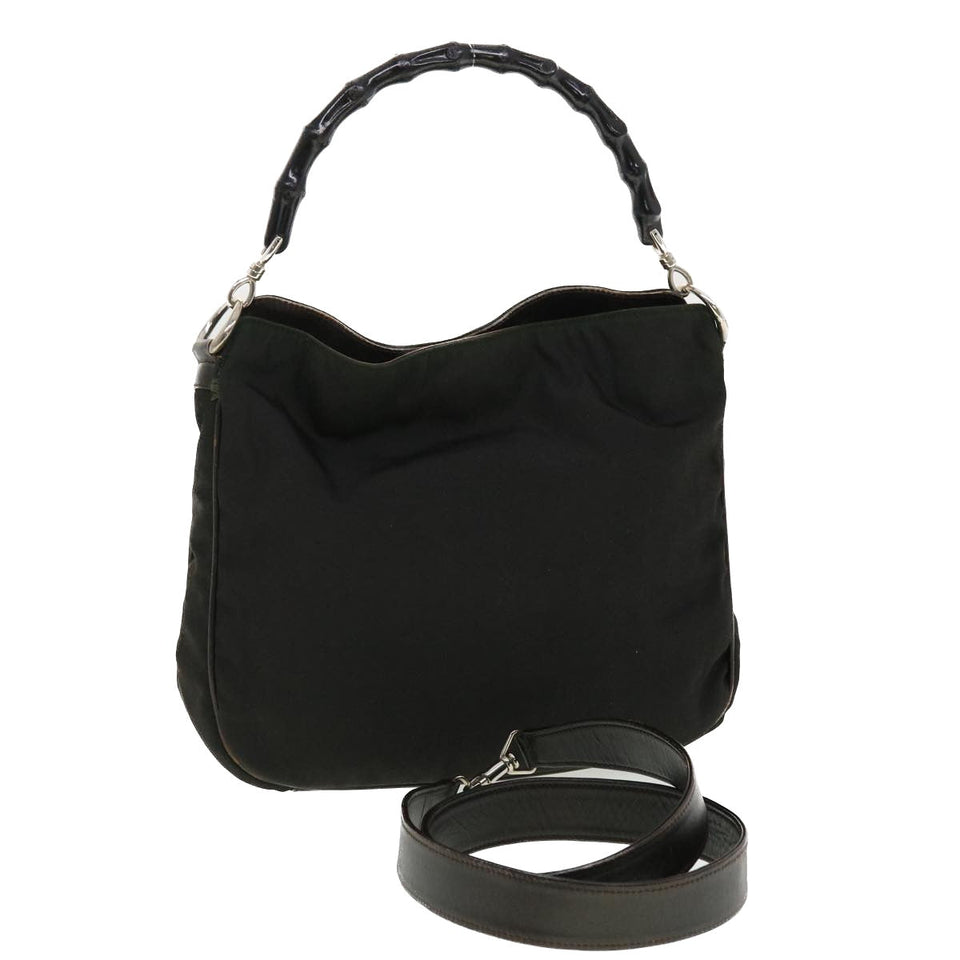 Gucci Hand Bag Nylon 2way Brown 001 1633 002058 ti1049