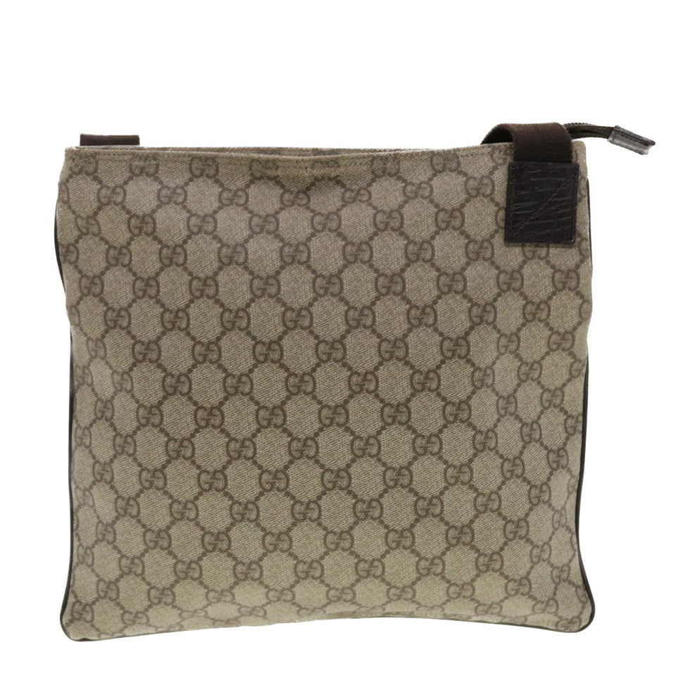 Gucci GG Canvas Shoulder Bag PVC Leather Beige 141626 ti1052