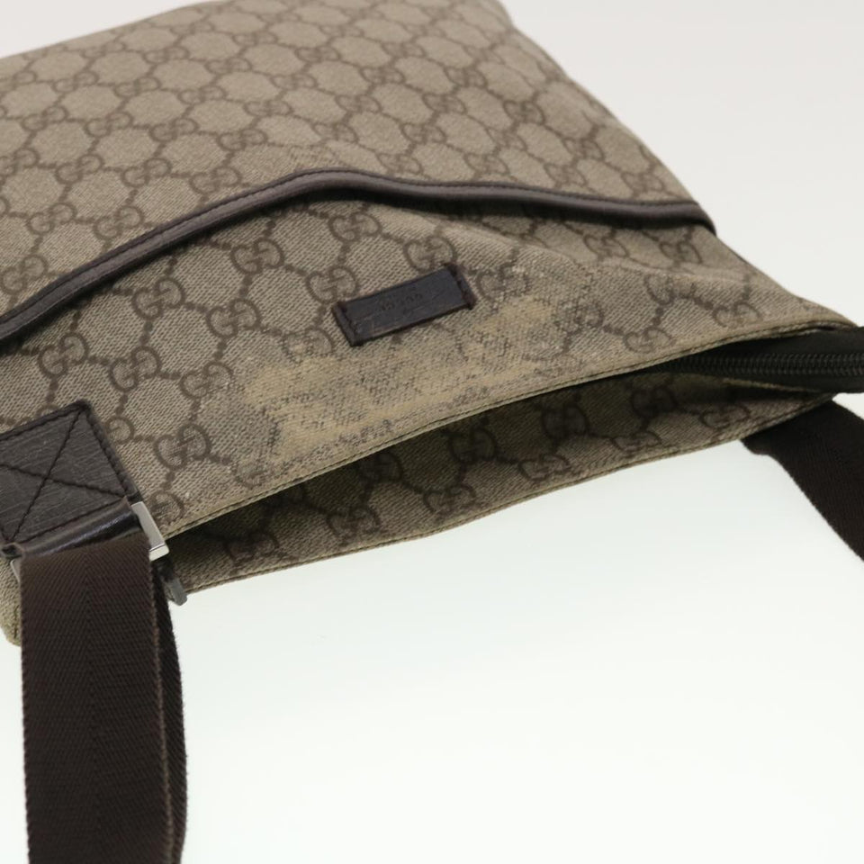 Gucci GG Canvas Shoulder Bag PVC Leather Beige 141626 ti1052