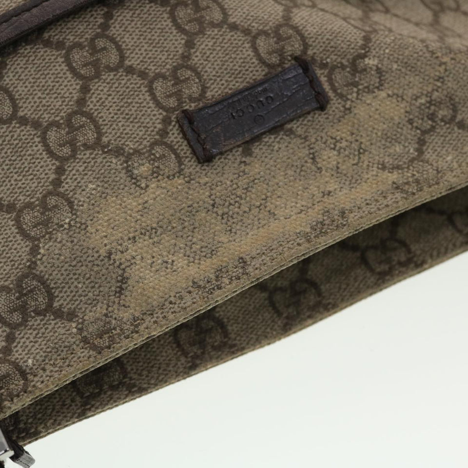 Gucci GG Canvas Shoulder Bag PVC Leather Beige 141626 ti1052