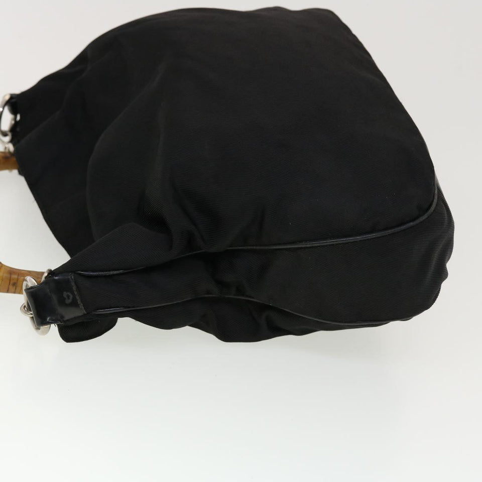 Gucci Bamboo Hand Bag Canvas 2way Black 001 1577 2615 ti1056