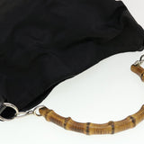 Gucci Bamboo Hand Bag Canvas 2way Black 001 1577 2615 ti1056