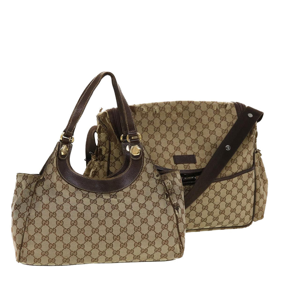 Gucci GG Canvas Shoulder Bag 2Set Beige ti1120
