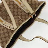 Gucci GG Canvas Sherry Line Tote Bag Beige Orange yellow 137896 ti1129