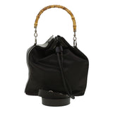 Gucci Bamboo Shoulder Bag Canvas 2way Dark Brown ti1132
