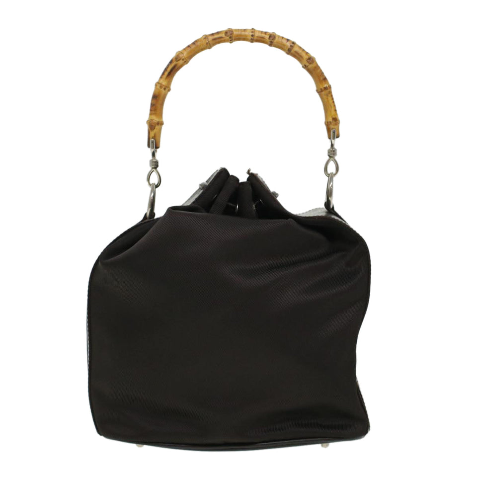 Gucci Bamboo Shoulder Bag Canvas 2way Dark Brown ti1132