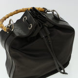 Gucci Bamboo Shoulder Bag Canvas 2way Dark Brown ti1132