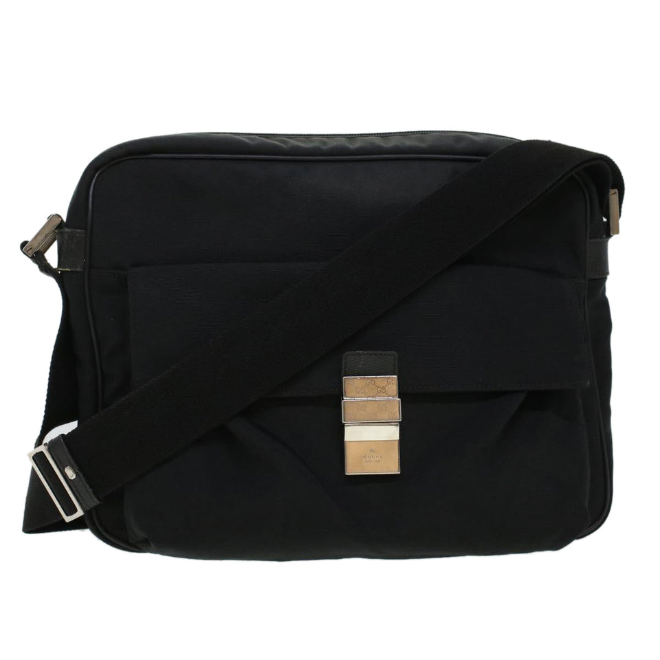 Gucci Shoulder Bag Canvas Black 146298 ti1133