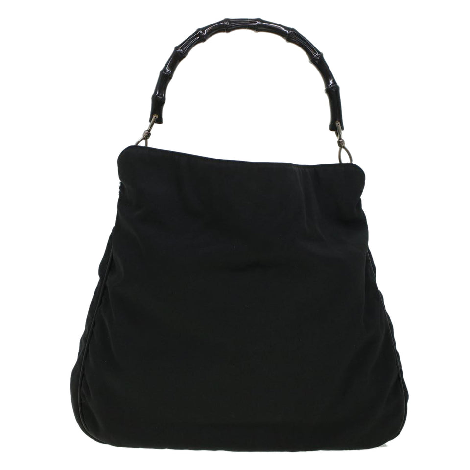 Gucci Bamboo Shoulder Bag Canvas Black ti1134