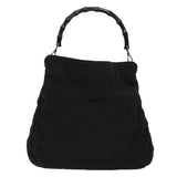 Gucci Bamboo Shoulder Bag Canvas Black ti1134