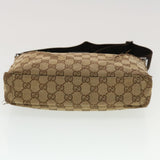 Gucci GG Canvas Shoulder Bag Beige Dark Brown ti1138