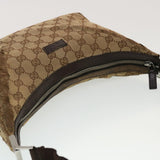Gucci GG Canvas Shoulder Bag Beige Dark Brown ti1138