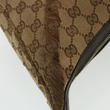 Gucci GG Canvas Shoulder Bag Beige Dark Brown ti1138