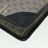 Gucci Micro GG Canvas Clutch Bag PVC Leather Gray Navy ti1145
